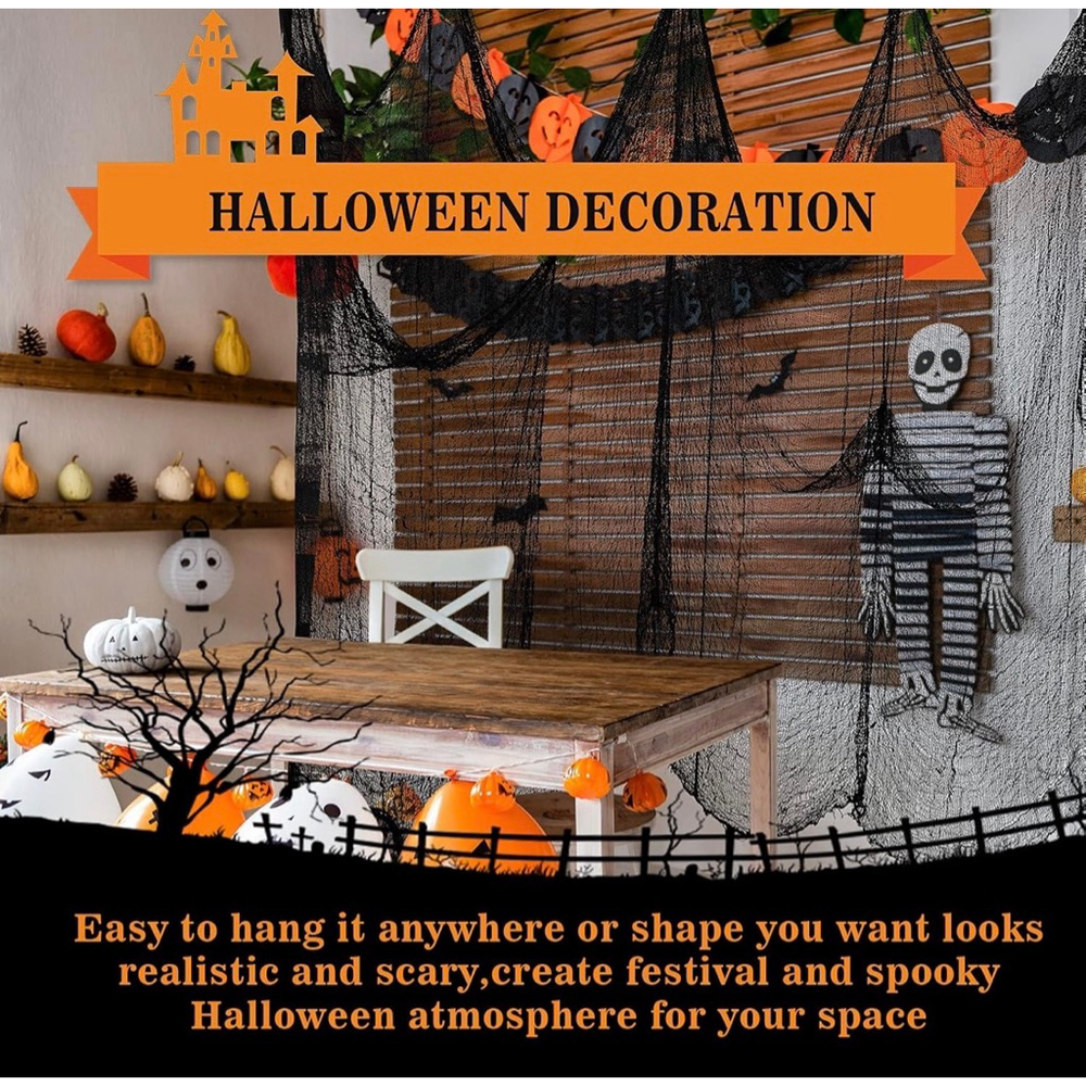 NEW Halloween Creepy Cloth Decor One Size Black - Picture 2 of 6